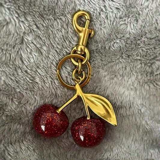 Large Twin Cherry Bag Charm
