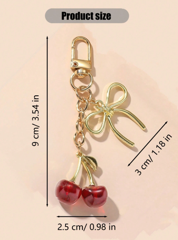 Cherry & Bow Bag Charm