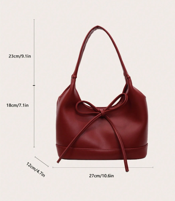 Burgundy Bow Underarm Bag
