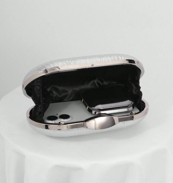Leaf Pattern Pleated Clutch/Crossbody