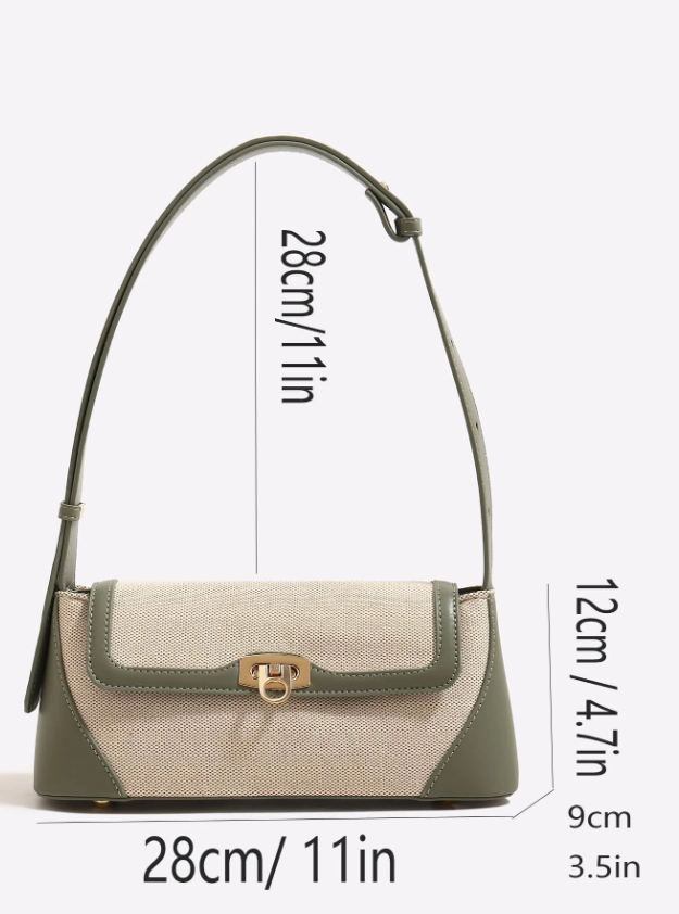 Two Tone Fabric Underarm Bag