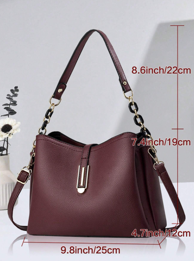 Burgundy Underarm/Crossbody Bag