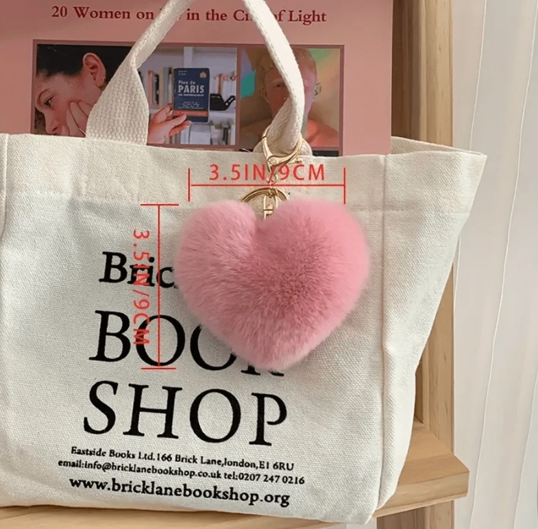 Pink Heart Bag Charm