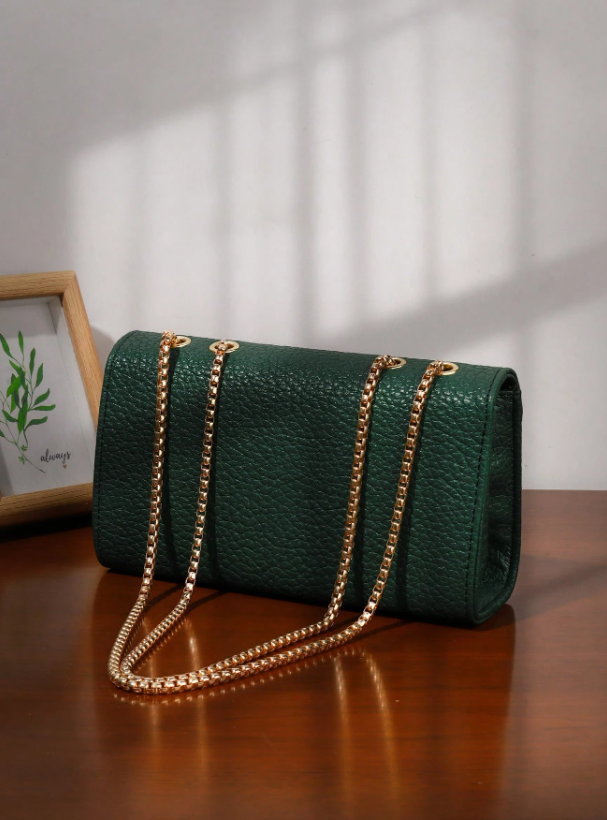 Vintage Chain Strap Bag - Brown/Green