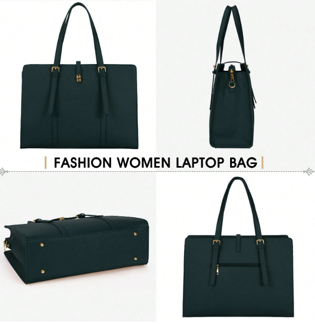 Ladies Laptop/Work Bag - Forest Green/Black