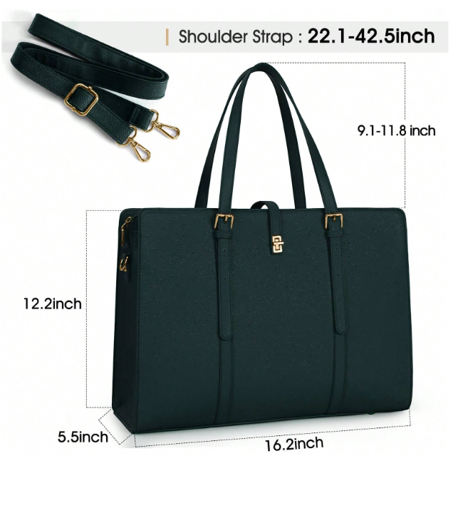 Ladies Laptop/Work Bag - Forest Green/Black