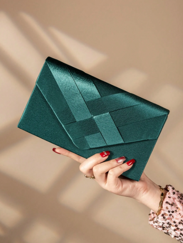 Envelope Clutch - Black/Green