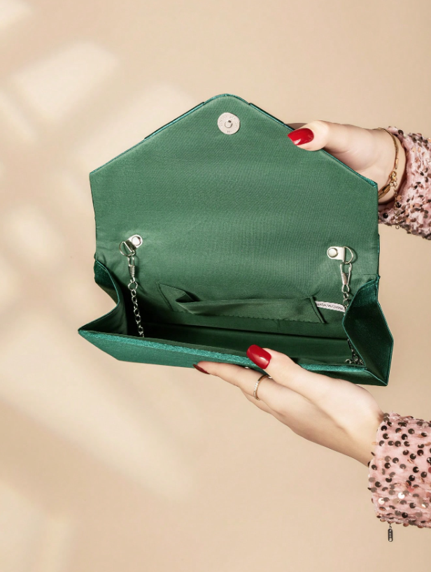 Envelope Clutch - Black/Green