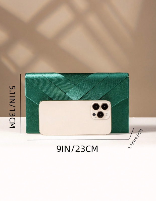 Envelope Clutch - Black/Green