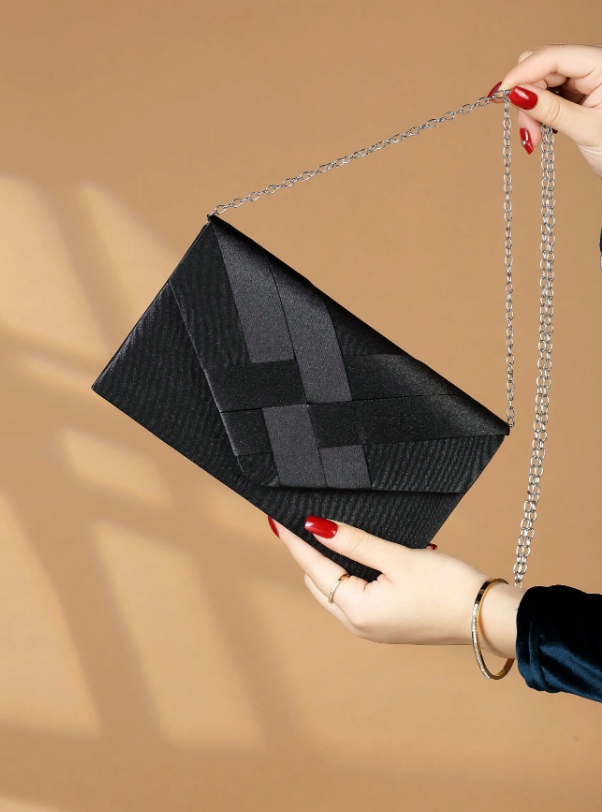 Envelope Clutch - Black/Green