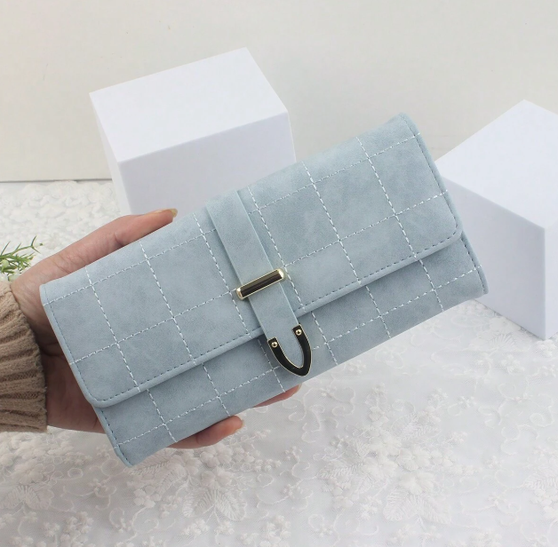 Baby Blue Clutch Gold Hardware