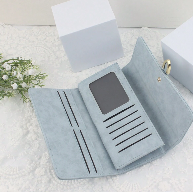 Baby Blue Clutch Gold Hardware