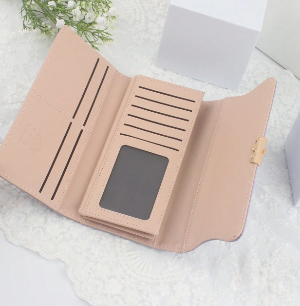 Elegant Design Clutch Purse - Stone/Mauve