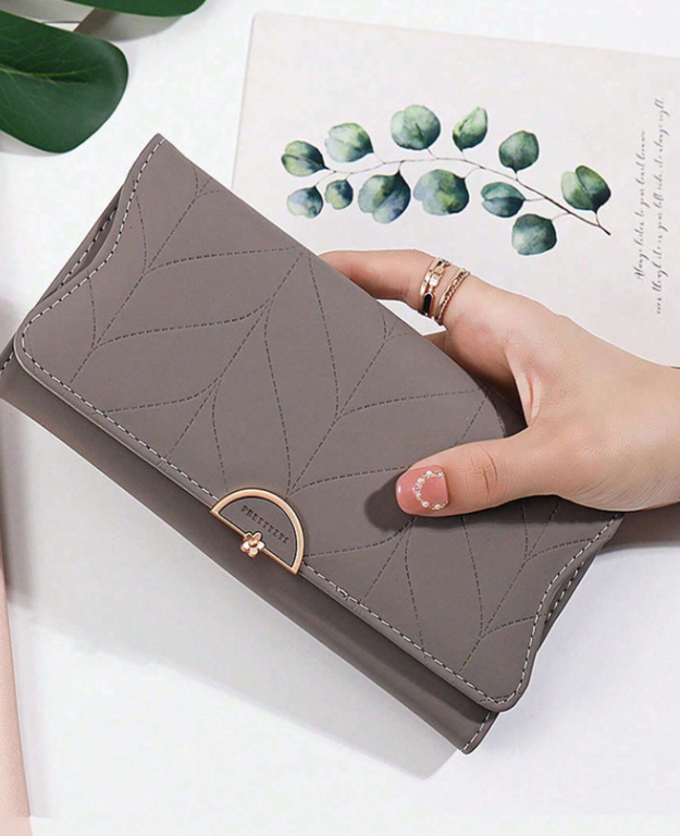 Elegant Design Clutch Purse - Stone/Mauve