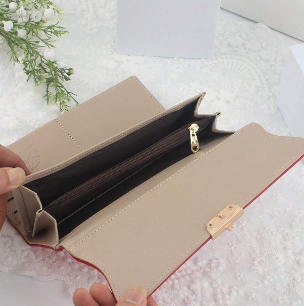 Elegant Design Clutch Purse - Stone/Mauve