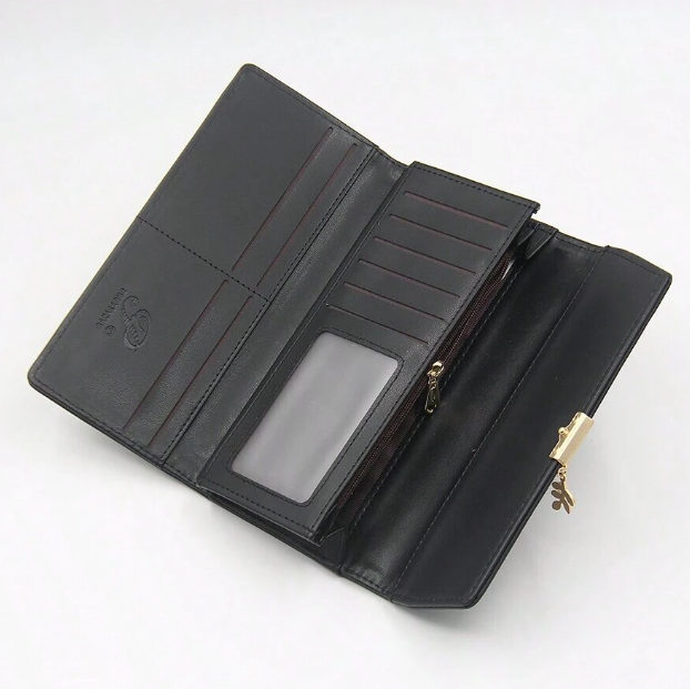 Simple Line inprinted Pattern Clutch Purse - Black/Green/Beige