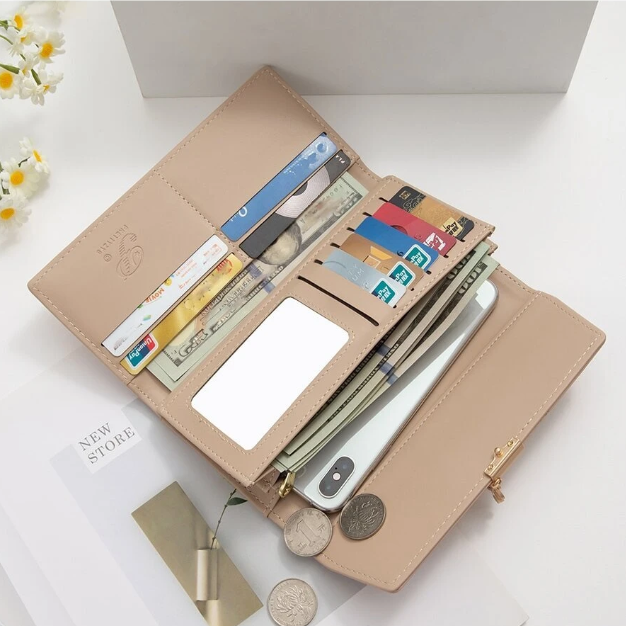 Simple Line inprinted Pattern Clutch Purse - Black/Green/Beige