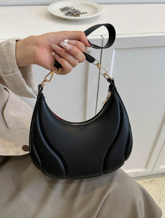 French Style Underarm Bag - Black/Brown
