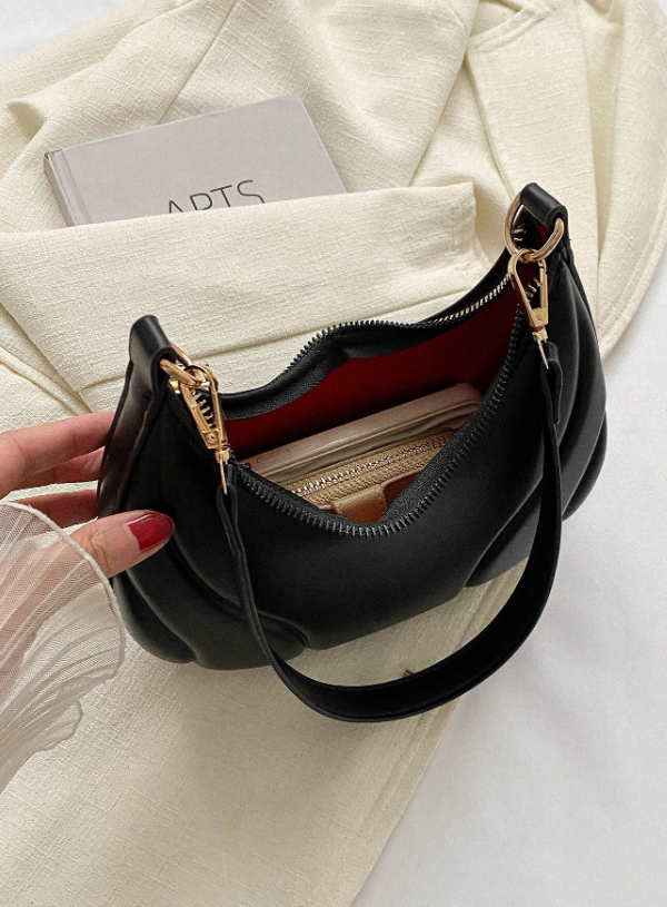 French Style Underarm Bag - Black/Brown