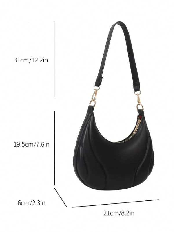French Style Underarm Bag - Black/Brown
