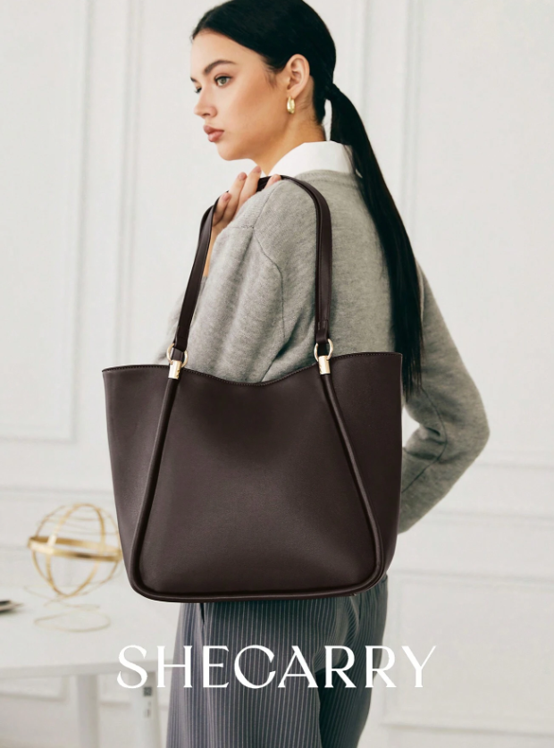 Classy Women Shoulderbag Tote - Brown/Black/Coffee