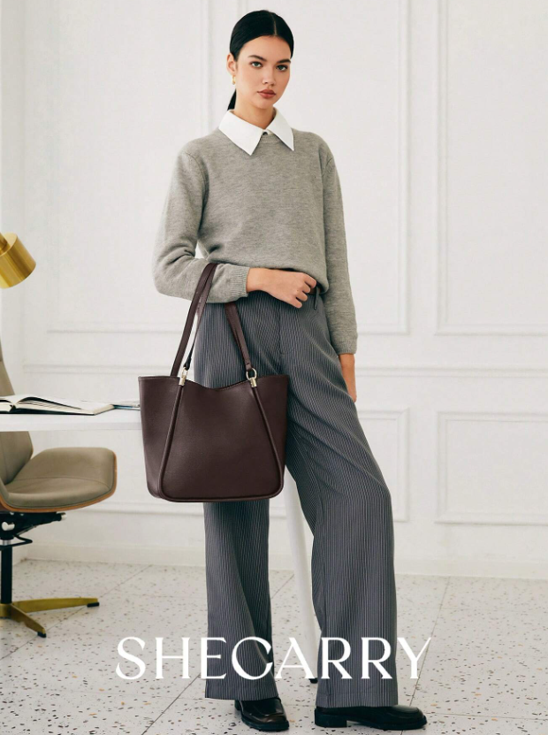 Classy Women Shoulderbag Tote - Brown/Black/Coffee