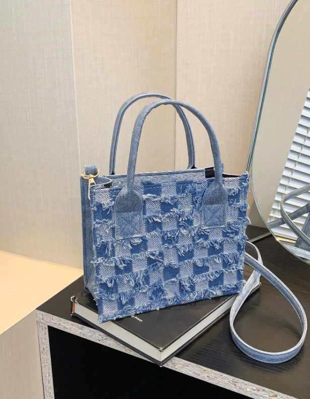 Denim Tassel Patch Crossbody