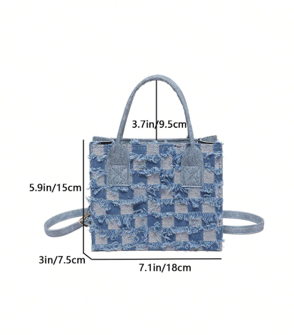 Denim Tassel Patch Crossbody