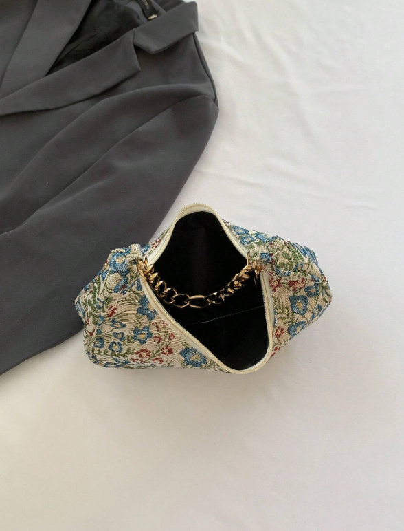 Floral Fabric Bag - Pink/Blue