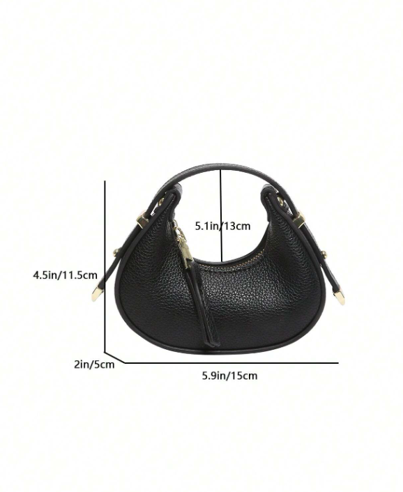 Mini Bougee Dumpling Handbag - Black/Animal Print