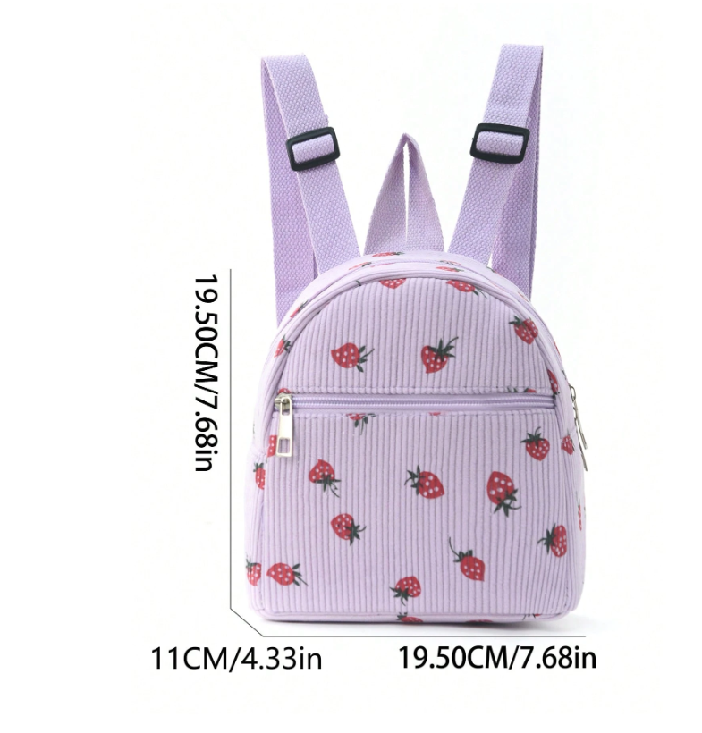 Strawberry Children Backpack - Purple