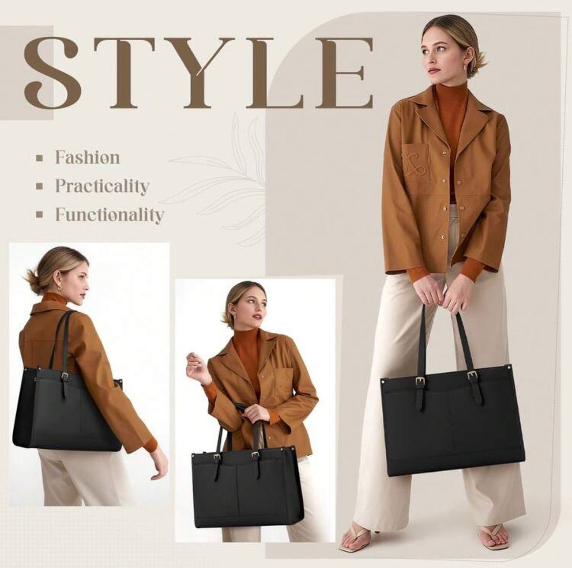 Large Shoulder Bag with Lunch Compartment
