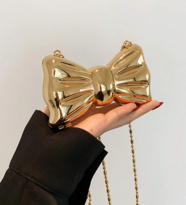 Bow Tie Clutch - Gold/Silver