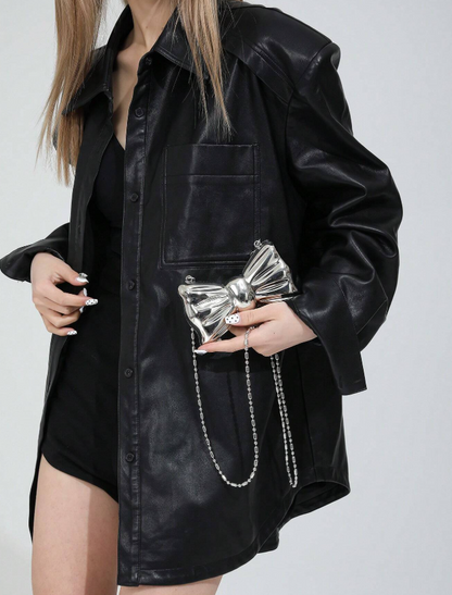 Bow Tie Clutch - Gold/Silver