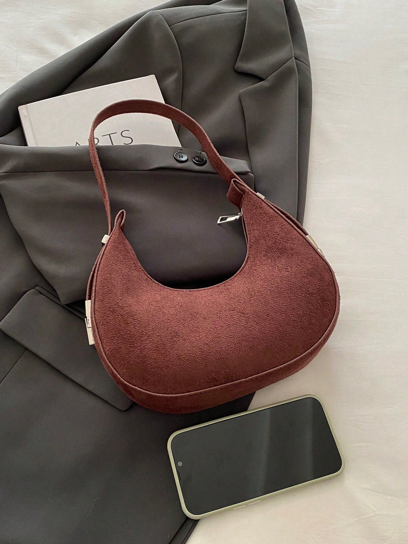 Suede Dumpling Bag