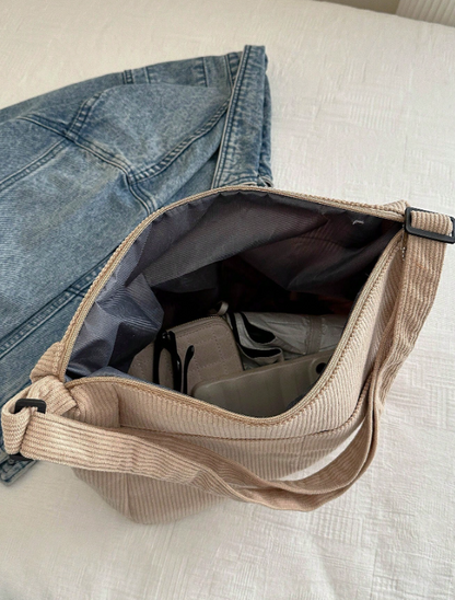 Corduroy Tote - Beige