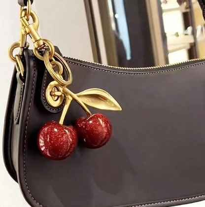 Large Twin Cherry Bag Charm
