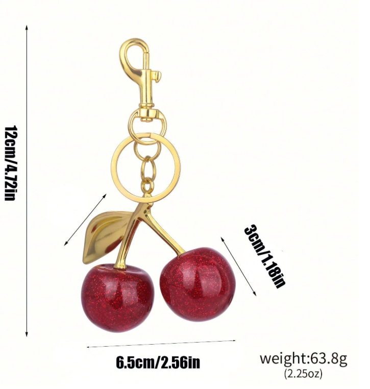 Large Twin Cherry Bag Charm