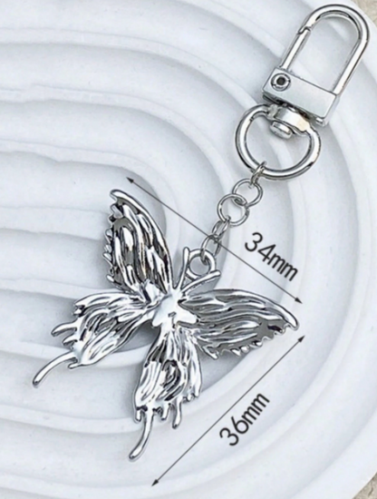 Silver Butterfly Bag Charm