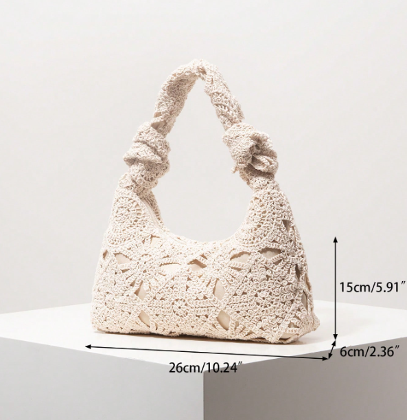 Hollow Crochet Woven Women Handbag