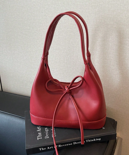 Burgundy Bow Underarm Bag