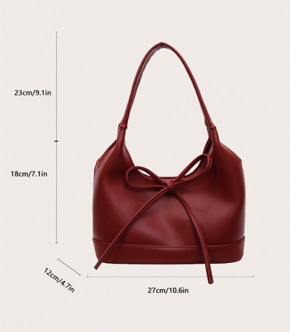 Burgundy Bow Underarm Bag