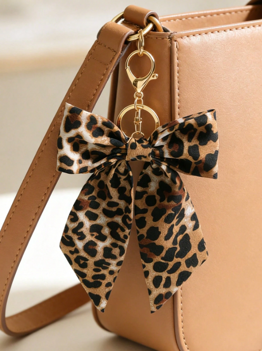 Bow Bag Charm - Brown