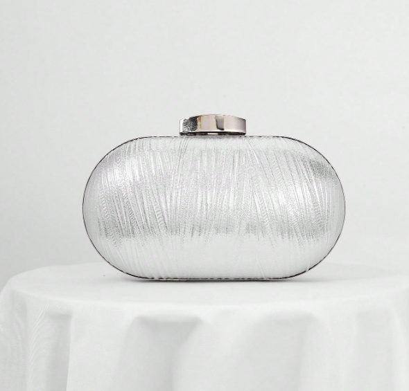 Leaf Pattern Pleated Clutch/Crossbody