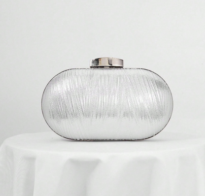 Leaf Pattern Pleated Clutch/Crossbody