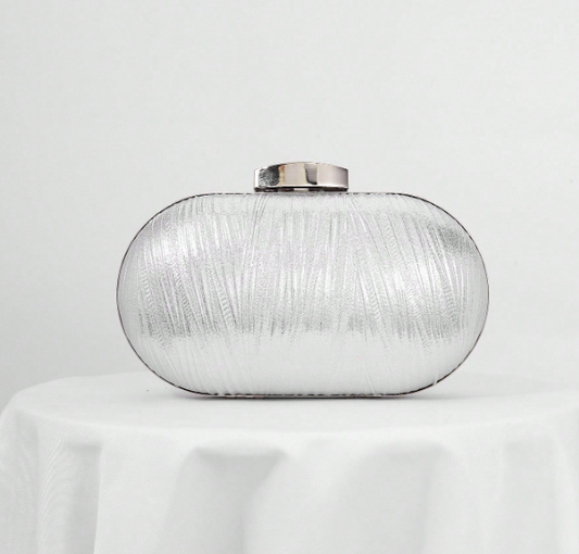 Leaf Pattern Pleated Clutch/Crossbody