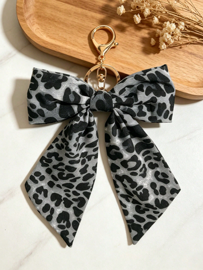 Bow Bag Charm - Grey