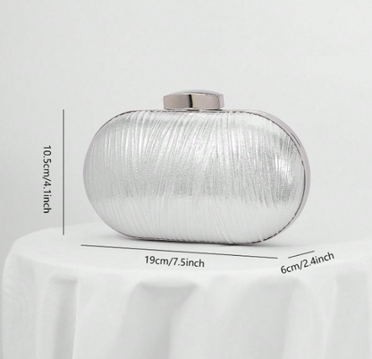 Leaf Pattern Pleated Clutch/Crossbody