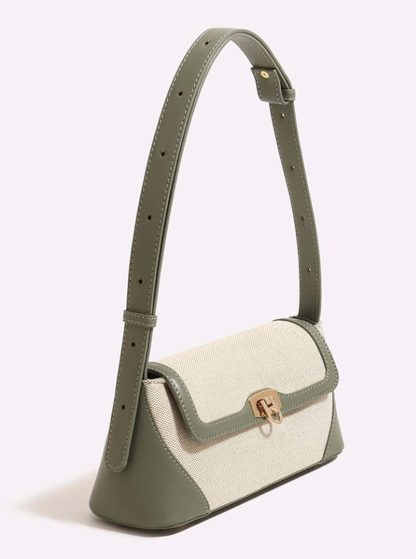 Two Tone Fabric Underarm Bag