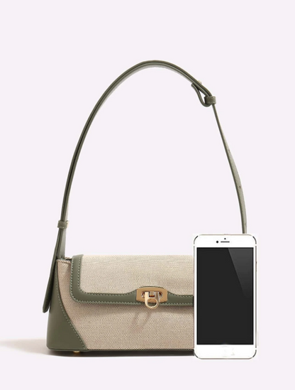 Two Tone Fabric Underarm Bag